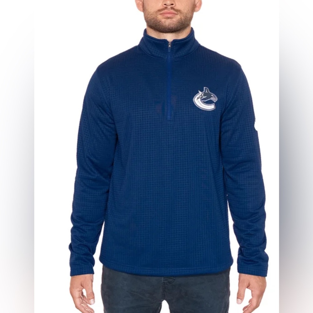 Vancouver Canucks NHL 1/4 Zip Sweater - New with Tags - NHL Licensed Clothing